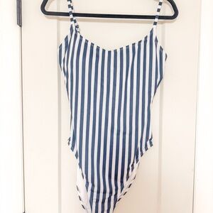 Andie Almafi Navy Striped One Piece Swimsuit